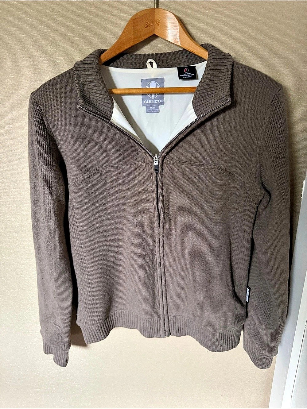 Sunice Men's Wool Blend Zip Up Sweater Size Medium
